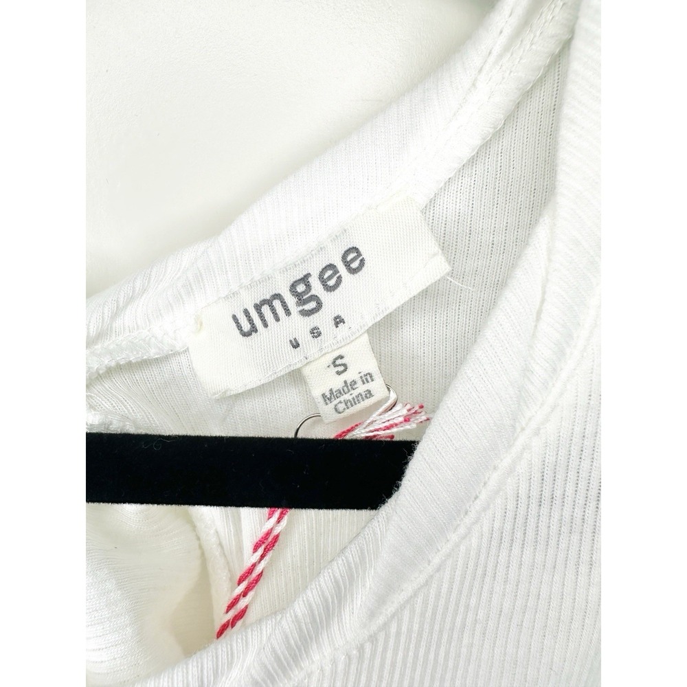 Umgee Boho Lace Tank Top S White Open Tie Back Ruffle Cottagecore Romantic NWT - Picture 9 of 11